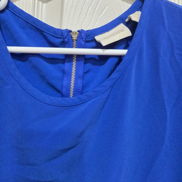 Chico’s Royal Blue Crepe Zip-Back Top Size 1 - Picture 6 of 8